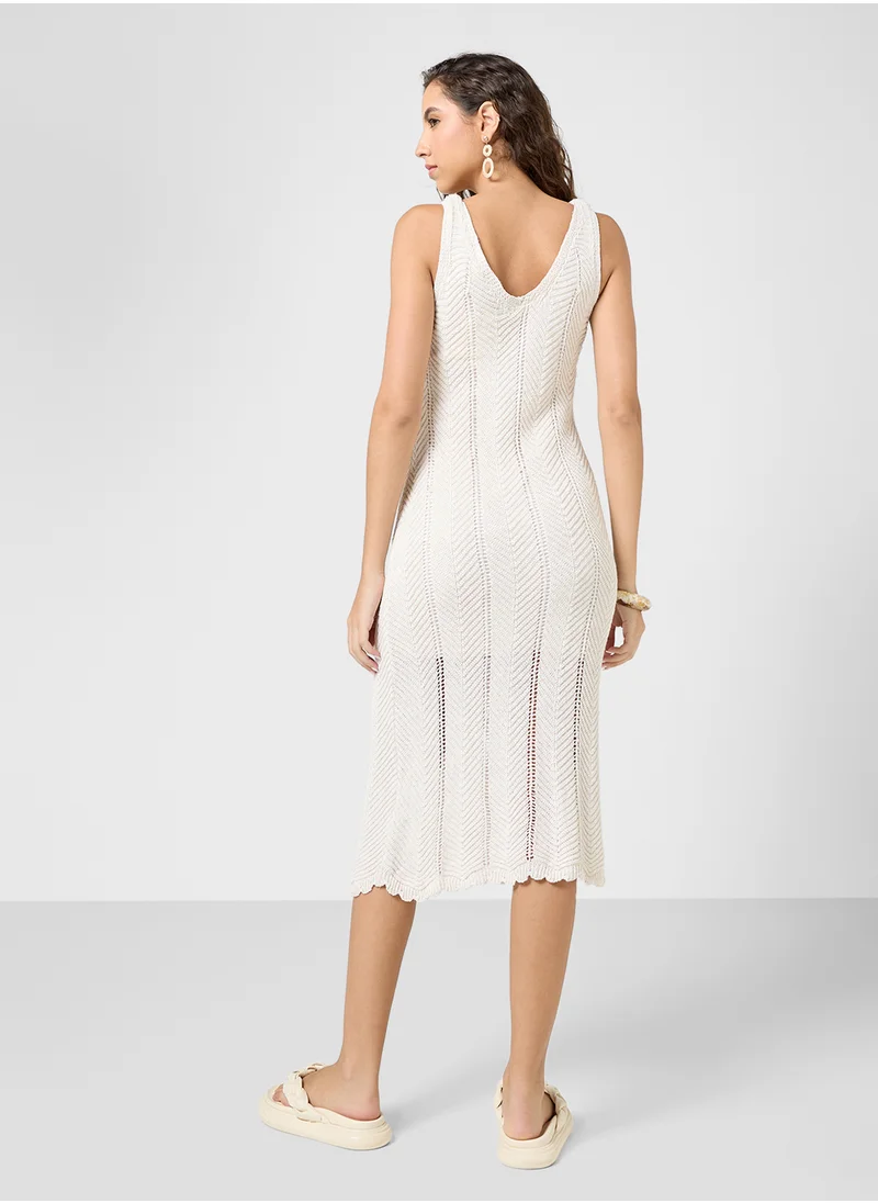 Ginger Crotchet Midi Beach Dress