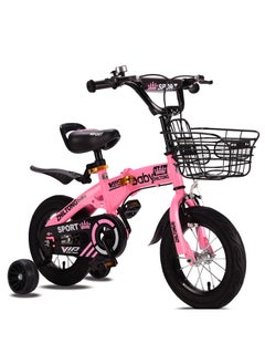 Kids Bike Folding Design for Easy Storage and Transport, Carbon Steel Frame with Responsive Brakes, Safe and Innovative Material, Shock Absorbing Tires