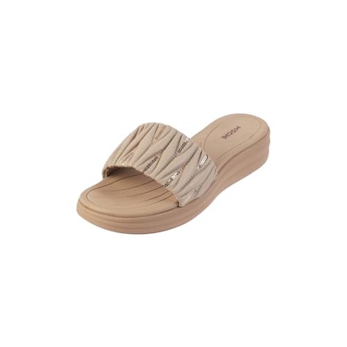 Mochi Women Beige Wedge Heel Fashion Slip-on Sandal UK/3 EU/36 (41-289) - Image 1