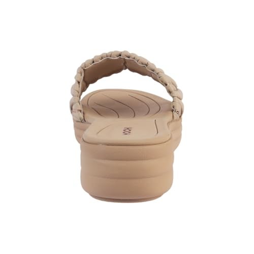 Mochi Women Beige Wedge Heel Fashion Slip-on Sandal UK/3 EU/36 (41-289) - Image 4