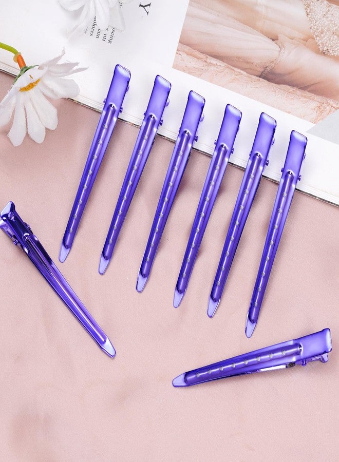 Bantoye 24 Packs Duck Bill Clips, Bantoye 3.35 Inches Rustproof Metal Alligator Curl Clips with Holes for Hair Styling, Hair Coloring, Bright Purple - Image 5