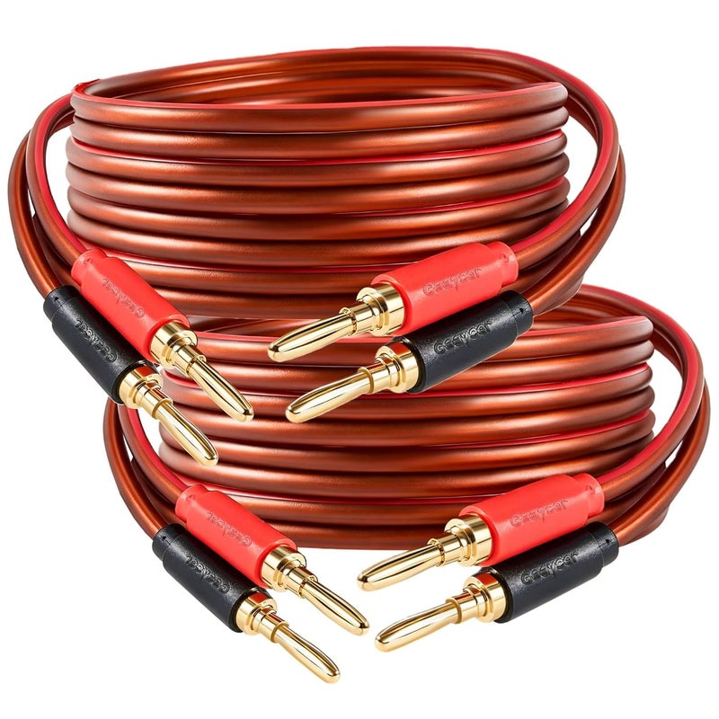Goaycer Speaker Wire with Banana Plugs,14 Gauge Speaker Cables, Oxygen-Free Copper(OFC)，2 Pack/10Feet - Image 1
