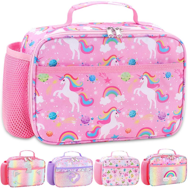 RHCPFOVR Kids Lunch Box for Girls Teens Insulated Lunch Bag Reusable Lunch Tote Kit for School Travel