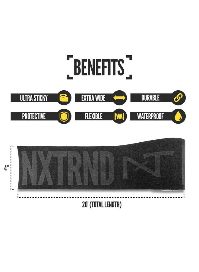 إن إكس تي إن إكس تي آر إن دي شريط Nxtrnd TRF Turf لكرة القدم، شريط حركي عريض للغاية، يحمي من حروق العشب (أسود) - Image 1