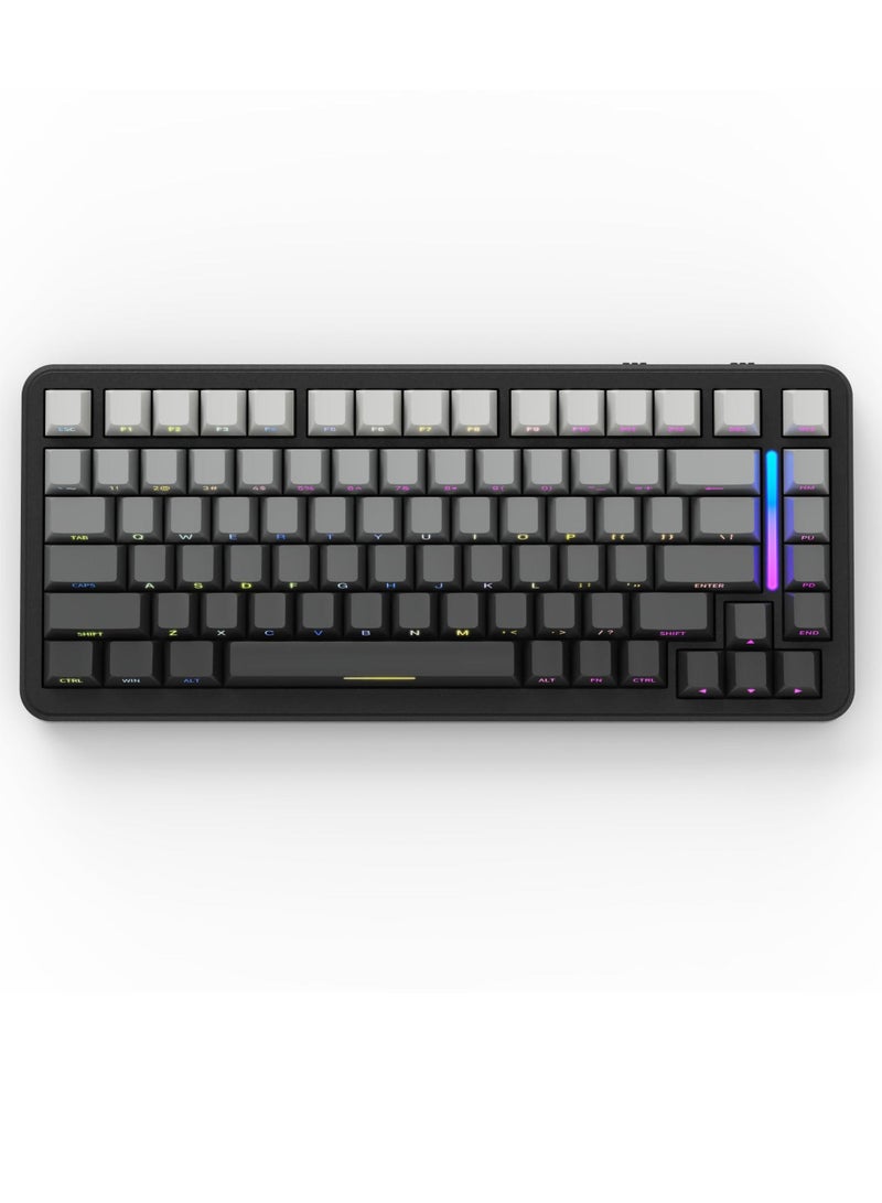 Attack Shark M86 83 Keys Wireless Mechanical Keyboard, 75% Gasket Hot Swappable Custom Keyboard, Side Printed PBT Keycaps, RGB Backlit, Pre-lubed Switches, BT/2.4GHz/ Wired Mechanical Gaming Keyboard - Image 1