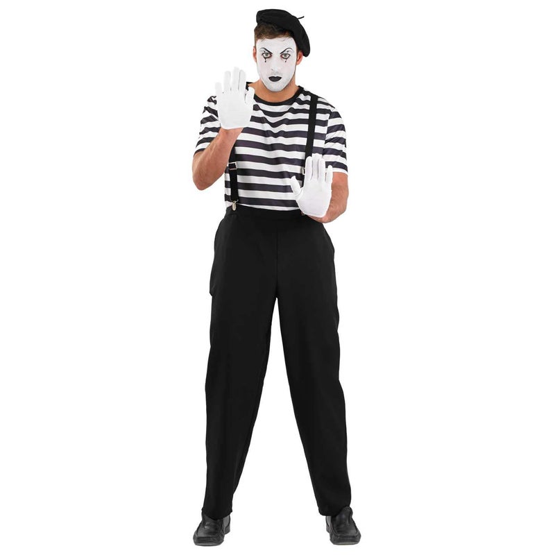 Fun Shack Mime Artist Costume, Mime Costume Men, French Mime Costume, Mime Fancy Dress X-Large - Image 2