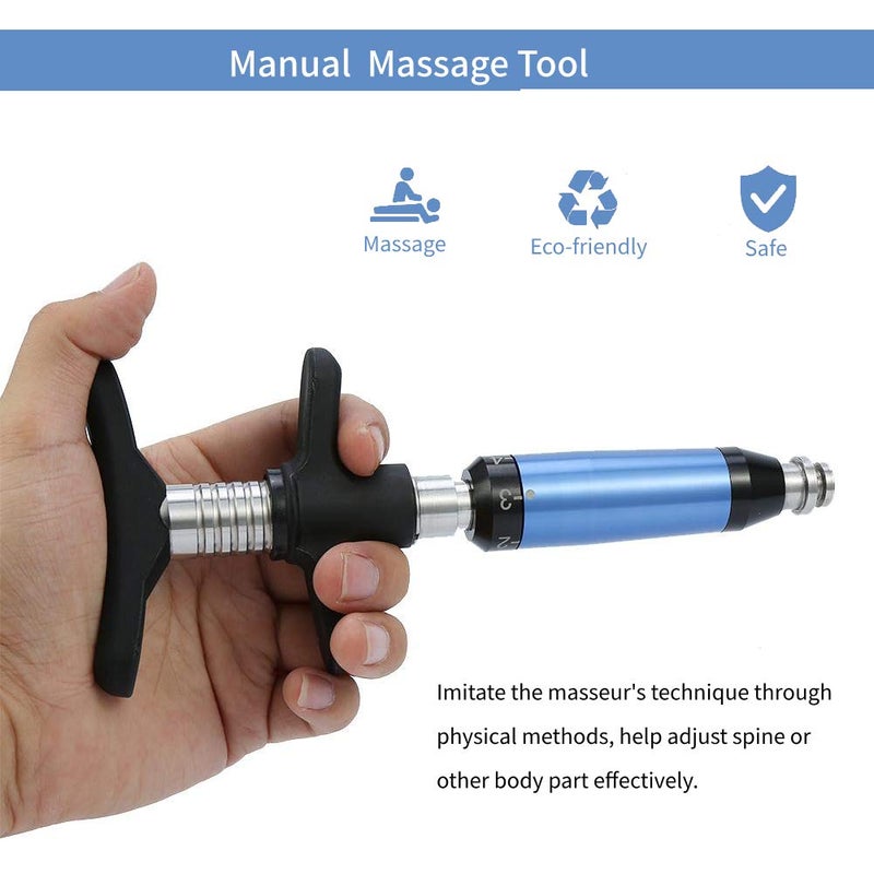 Cimenn 6 Levels Manual Chiropractic Spine Adjusting Corrector Tool, Manual Chiropractic Tool Spine Correction Gun, Adjust Vertebration Cervical Force Spine Massager with 4 Head, for Improve Joint Pain - Image 1