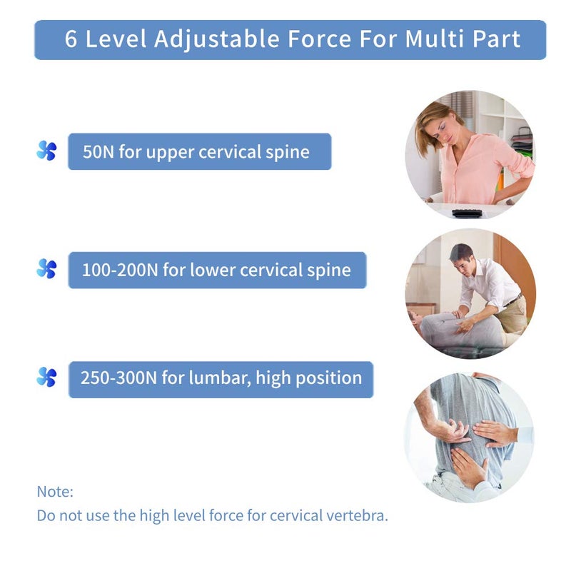 Cimenn 6 Levels Manual Chiropractic Spine Adjusting Corrector Tool, Manual Chiropractic Tool Spine Correction Gun, Adjust Vertebration Cervical Force Spine Massager with 4 Head, for Improve Joint Pain - Image 3