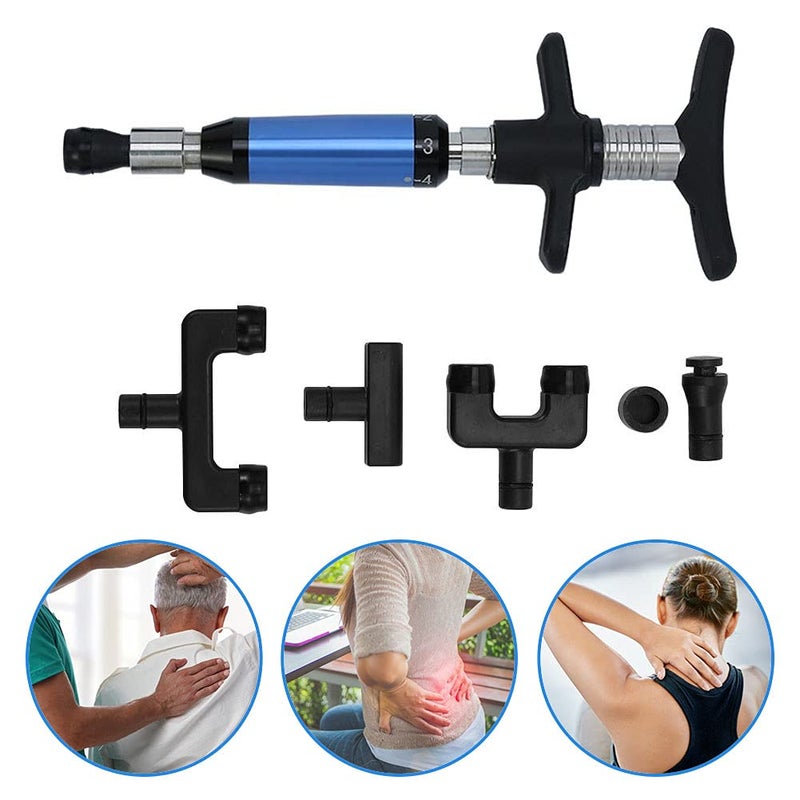 Cimenn 6 Levels Manual Chiropractic Spine Adjusting Corrector Tool, Manual Chiropractic Tool Spine Correction Gun, Adjust Vertebration Cervical Force Spine Massager with 4 Head, for Improve Joint Pain - Image 5
