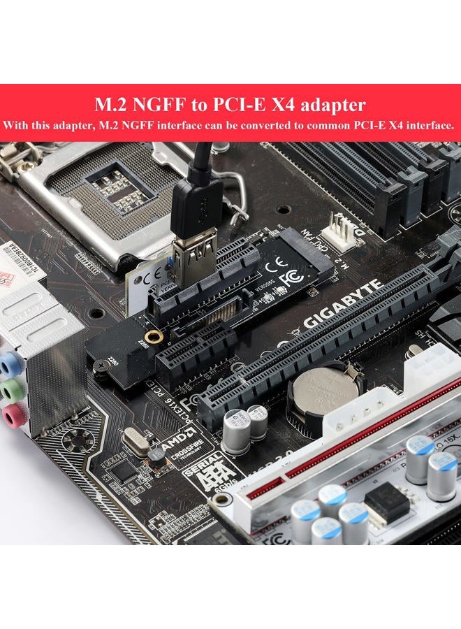 MZHOU M.2 to PCIe 4X Adapter, NGFF M.2 Interface to PCI Express 4X Interface Supports Windows Vista/XP/7/8/10, Linux(2pcs) - Image 3