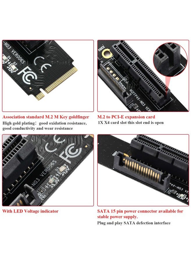 MZHOU M.2 to PCIe 4X Adapter, NGFF M.2 Interface to PCI Express 4X Interface Supports Windows Vista/XP/7/8/10, Linux(2pcs) - Image 4