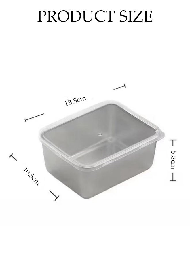 DUNISO 6 قطع حاوية تحضير الوجبات من الفولاذ المقاوم للصدأ، حاويات تخزين الطعام مانعة للتسرب مع غطاء، صندوق محكم للحفاظ على الط freshness، صناديق بينتو قابلة لإعادة الاستخدام أو صندوق فرعي للطعام للعمل، المدرسة، المنزل، الهواء الطلق، النزهة - Image 4