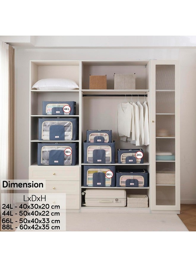 BlushBees Living Box - Wardrobe Organizer, Cloth Storage Bags with Zip - 66 Litre, Pack of 2, Cowboy Blue - Image 2
