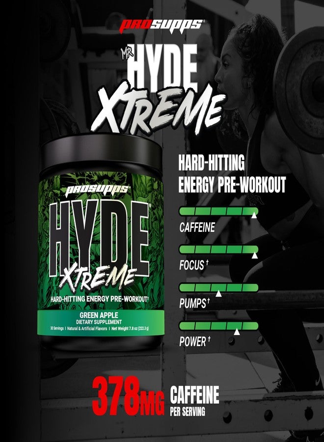 ProSupps Mr. Hyde Xtreme Pre Workout Powder with Creatine, Beta Alanine & Caffeine (Green Apple, 30 Servings) - Image 2