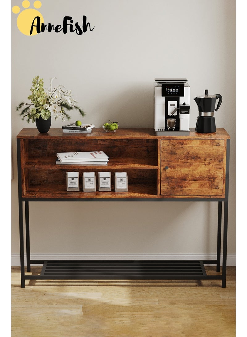 AnneFish 120*30*90cm Coffee Corner Cabinet Sideboard Table Kitchen Bakers Rack Coffee Bar Display Cabinet For Kitchen And Living Room Entryway Dining Room - Image 4