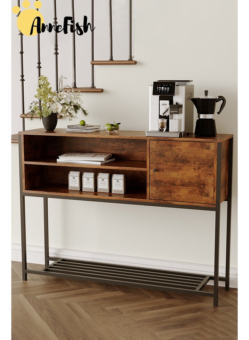 AnneFish 120*30*90cm Coffee Corner Cabinet Sideboard Table Kitchen Bakers Rack Coffee Bar Display Cabinet For Kitchen And Living Room Entryway Dining Room - Image 5