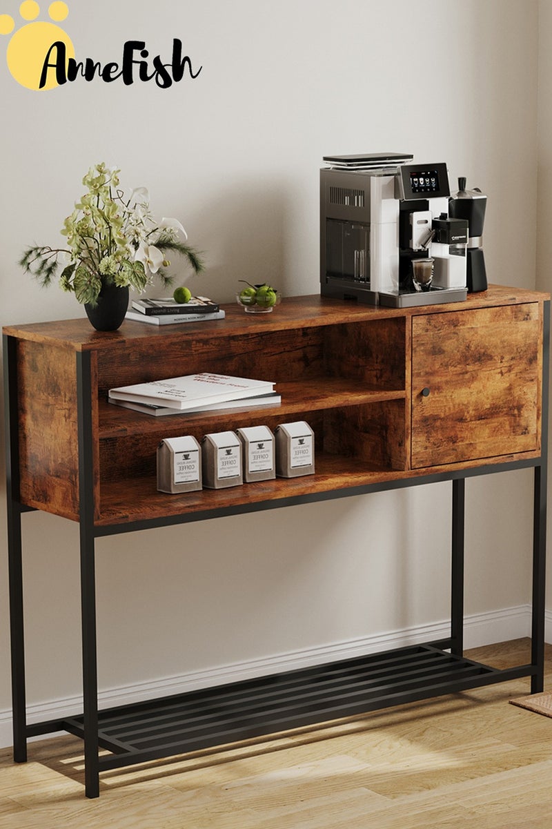 AnneFish 120*30*90cm Coffee Corner Cabinet Sideboard Table Kitchen Bakers Rack Coffee Bar Display Cabinet For Kitchen And Living Room Entryway Dining Room - Image 1