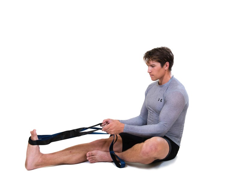Brazyn - 12 Loop Mobility Stretching Band - Stretch Strap with Loops Physical Therapy Yoga Straps for Stretching Pilates Calf Stretcher Flexibility Running Dance Gymnastics with Travel Bag - Navy Blue - Image 5