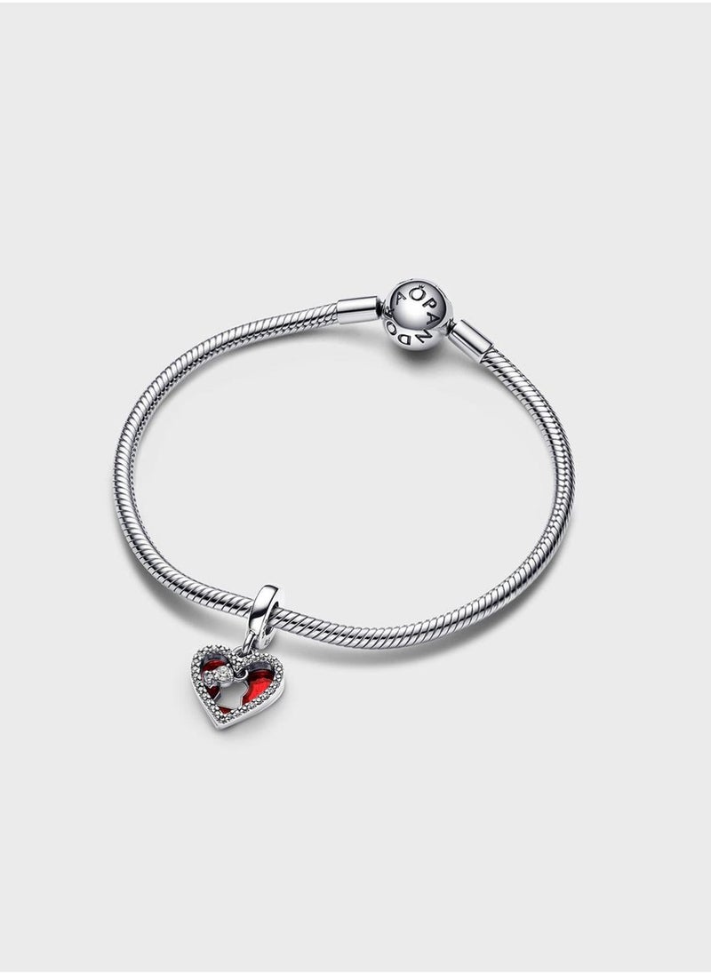 PANDORA Red Heart & Keyhole Double Dangle Charm  - Image 3