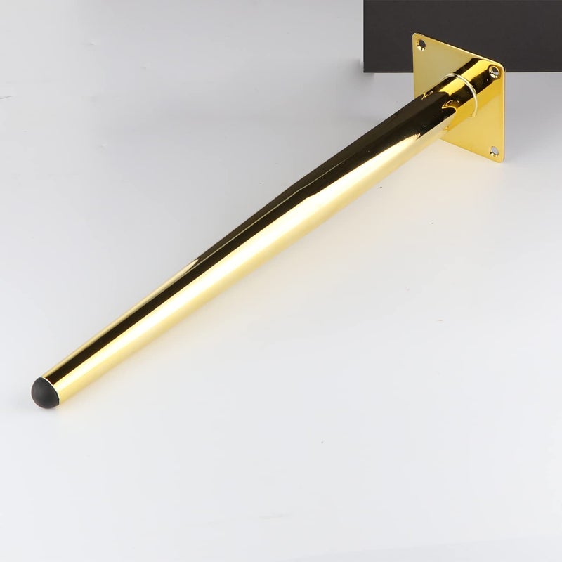 Osring 16 Inch Furniture Table Legs Golden Steel Round Tapered Modern Sofa Feet Straight Metal Furniture Leg Hardware for Cabinet and Couch 4 Pack - Image 4