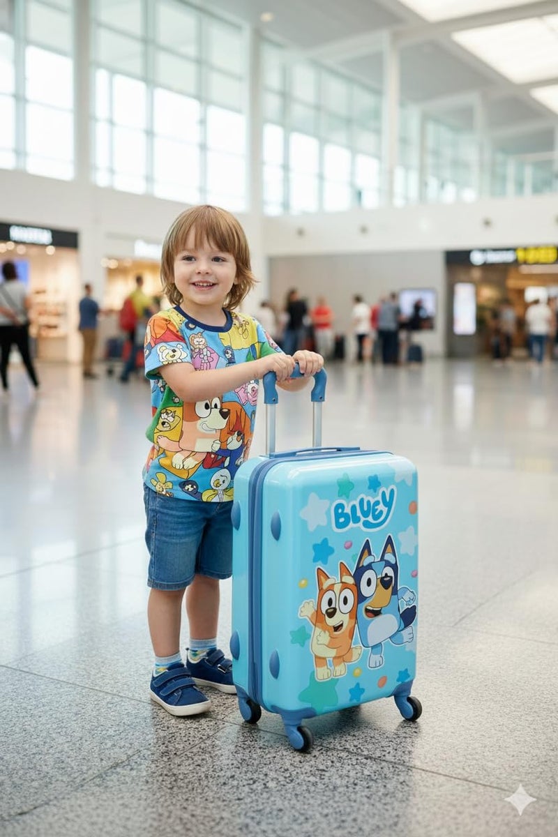 Fast Forward Bluey 20" Hardshell Luggage - Cute & Durable Hard-side Suitcase for Travel with Spinner Wheels 20"x12"x8" - Image 2