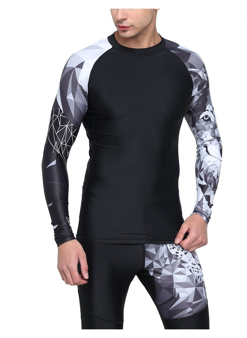 HUGE SPORTS HUGE SPORTS Wildling Series UV Protection Quick Dry Compression Rash Guard (Wolf,XL)  - Image 5