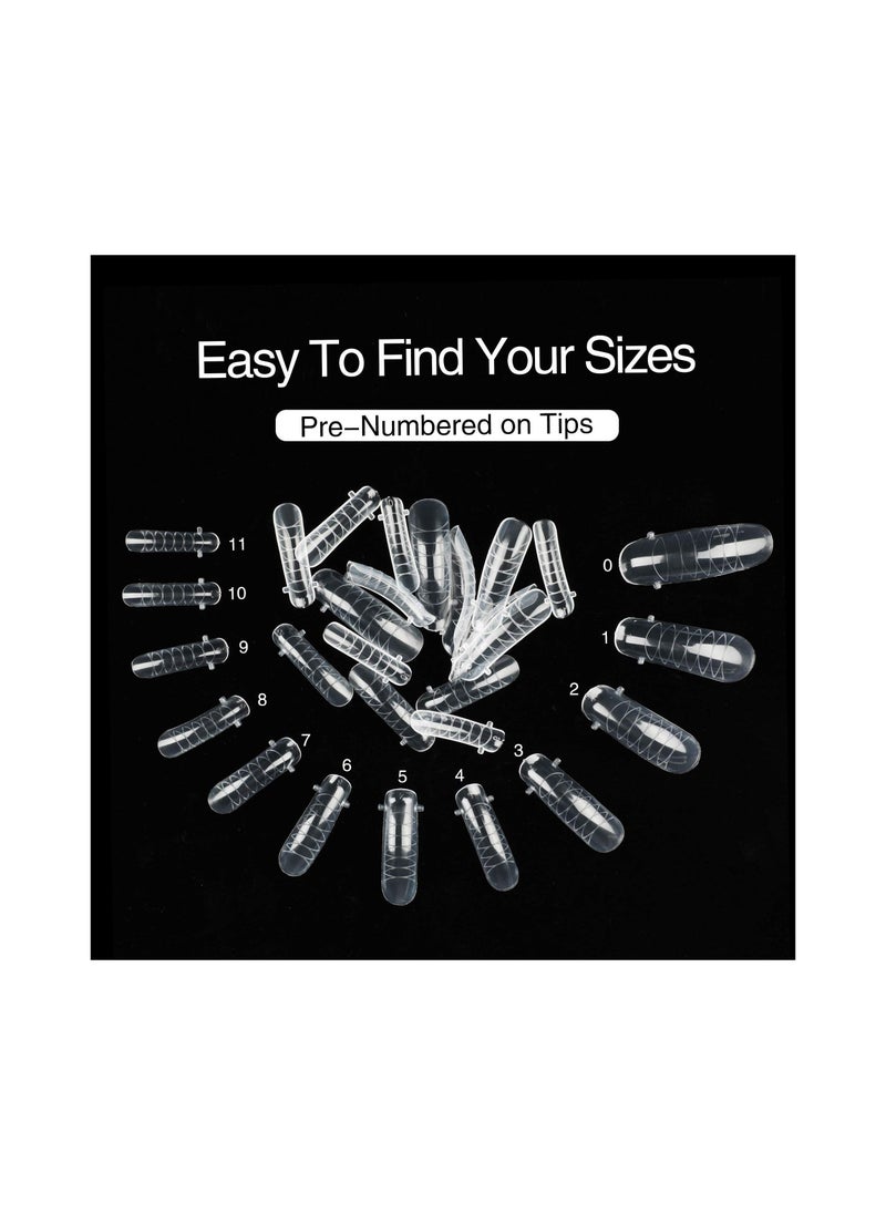 brunson - Dual Nail Forms for Poly Extension Gel Pre-shaped False Tips with Scale 120pcs Manicure Tool for Nail Extensions Mold Nail Tips Acrylic Nails False Nails Manicure Tool - Image 1