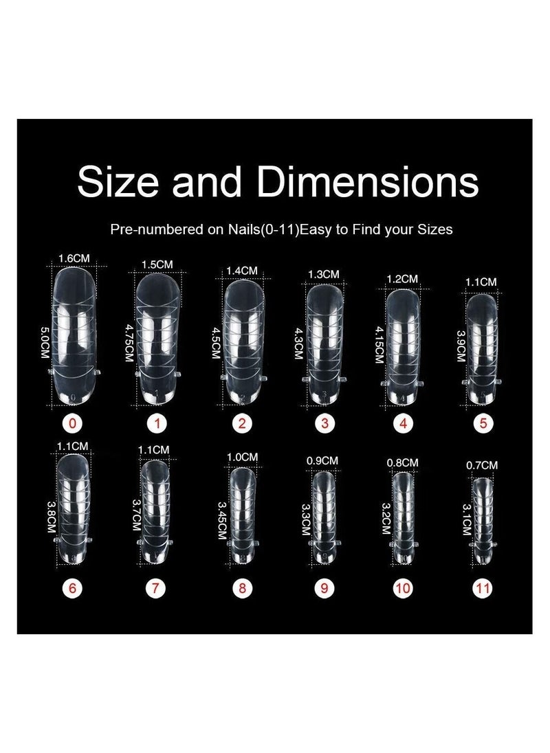 brunson - Dual Nail Forms for Poly Extension Gel Pre-shaped False Tips with Scale 120pcs Manicure Tool for Nail Extensions Mold Nail Tips Acrylic Nails False Nails Manicure Tool - Image 1