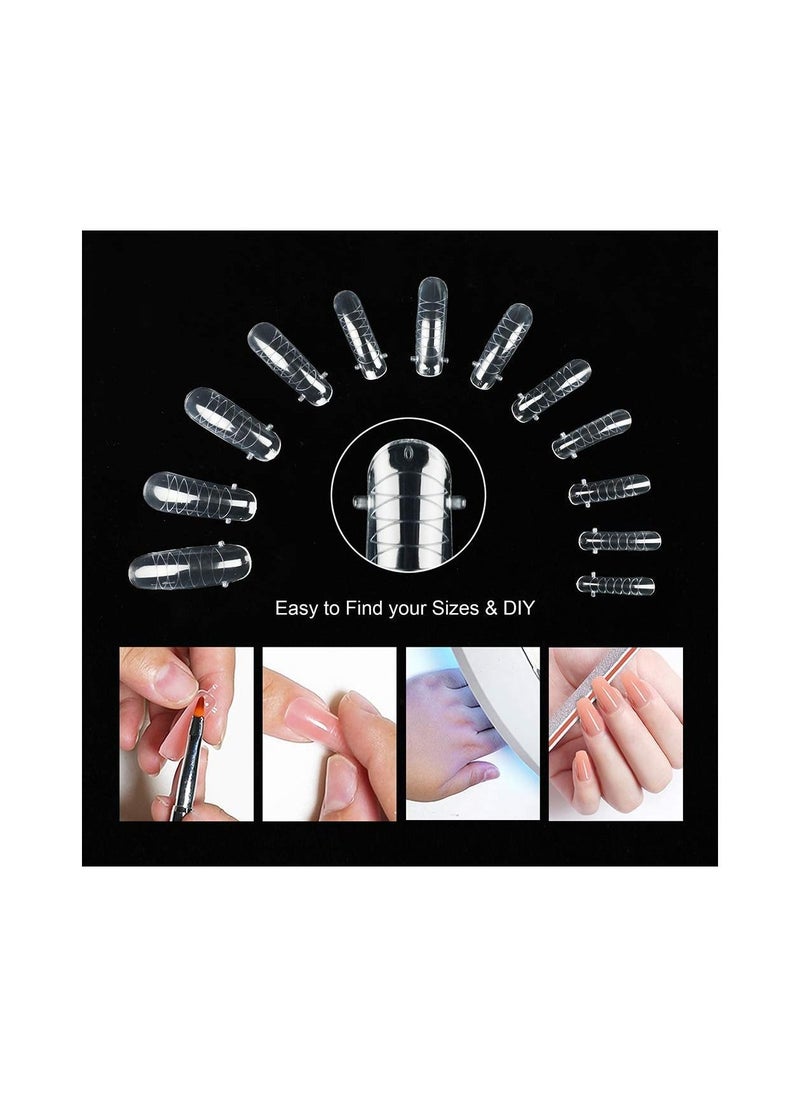 brunson - Dual Nail Forms for Poly Extension Gel Pre-shaped False Tips with Scale 120pcs Manicure Tool for Nail Extensions Mold Nail Tips Acrylic Nails False Nails Manicure Tool - Image 1