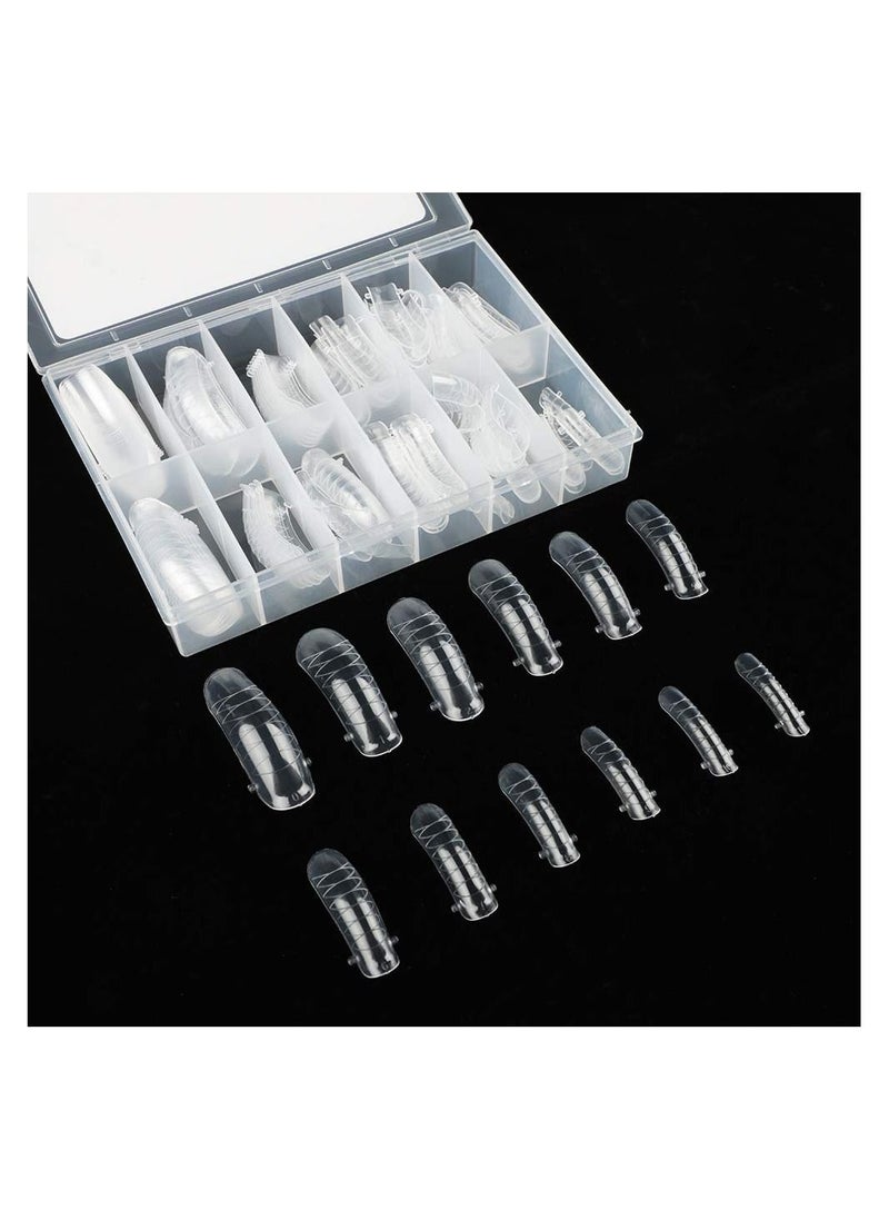 brunson - Dual Nail Forms for Poly Extension Gel Pre-shaped False Tips with Scale 120pcs Manicure Tool for Nail Extensions Mold Nail Tips Acrylic Nails False Nails Manicure Tool - Image 1