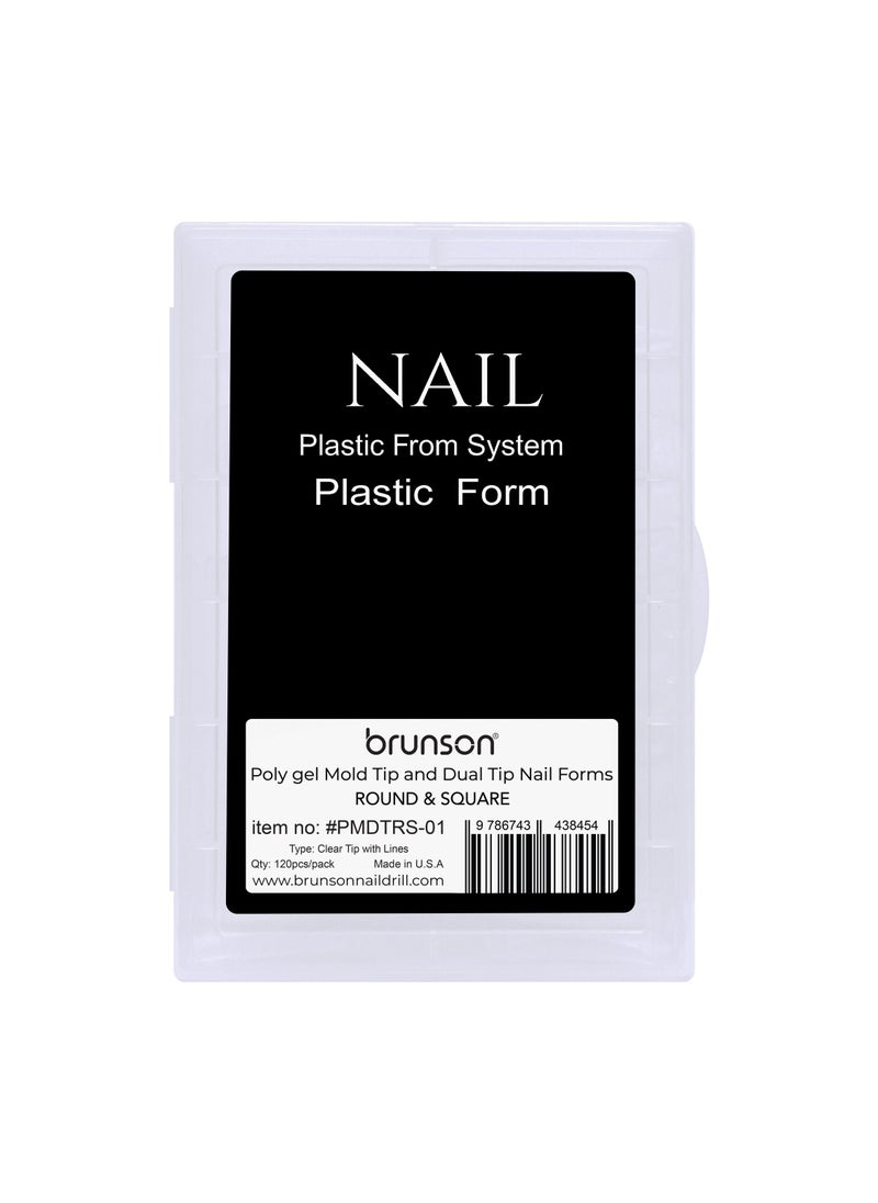 brunson - Dual Nail Forms for Poly Extension Gel Pre-shaped False Tips with Scale 120pcs Manicure Tool for Nail Extensions Mold Nail Tips Acrylic Nails False Nails Manicure Tool - Image 1
