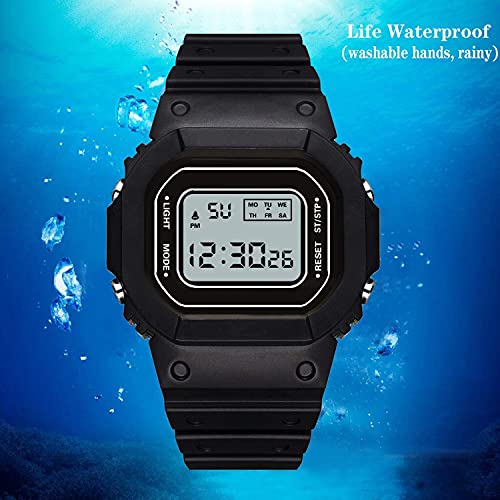 SWADESI STUFF Kids Digital Watch with Multi-Color 7-Light Display, Green Dial, Black Rubber Strap, and Day-Date Function - Image 4