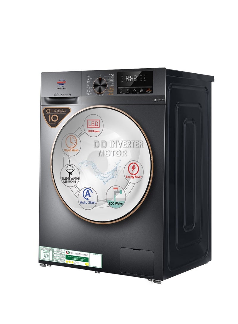 GENERALTEC Generaltec 2-in-1 Front Load Washer Dryer with 6 Kg Dryer & 10 Kg Washing Capacity, Direct Drive Inverter Motor, 1200 RPM, 15 Programs, 10-Year Warranty, Energy & Water Efficient, Delay Start, Child Lock 