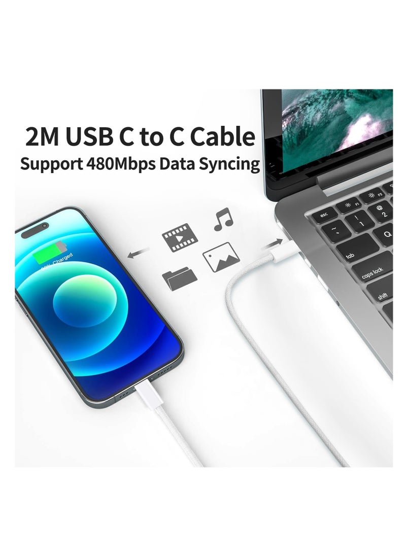 أنمي شاحن ماك بوك برو 140W USB C Super Fast Charger، متوافق مع ماك بوك برو 16، 15، 14، 13 بوصة، ماك بوك إير 13 بوصة، آي باد برو 2022/2021/2020/2019/2018، متضمنة 6.6 قدم USB C إلى C كابل  - Image 2