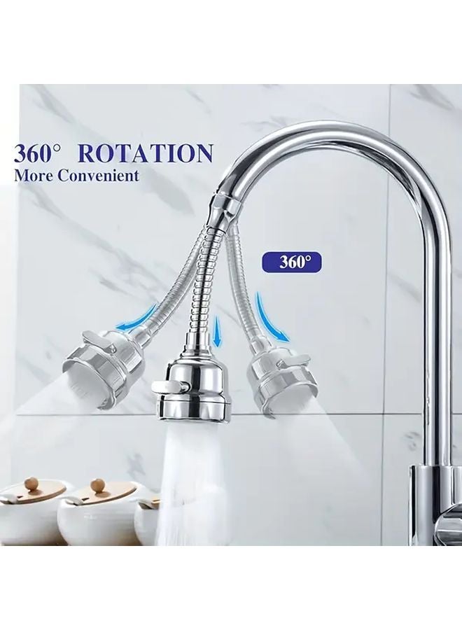 عبوتان من صنبور ممتد قابل للدوران فضي مقاوم للرش الثقيل موفر للماء - Image 3