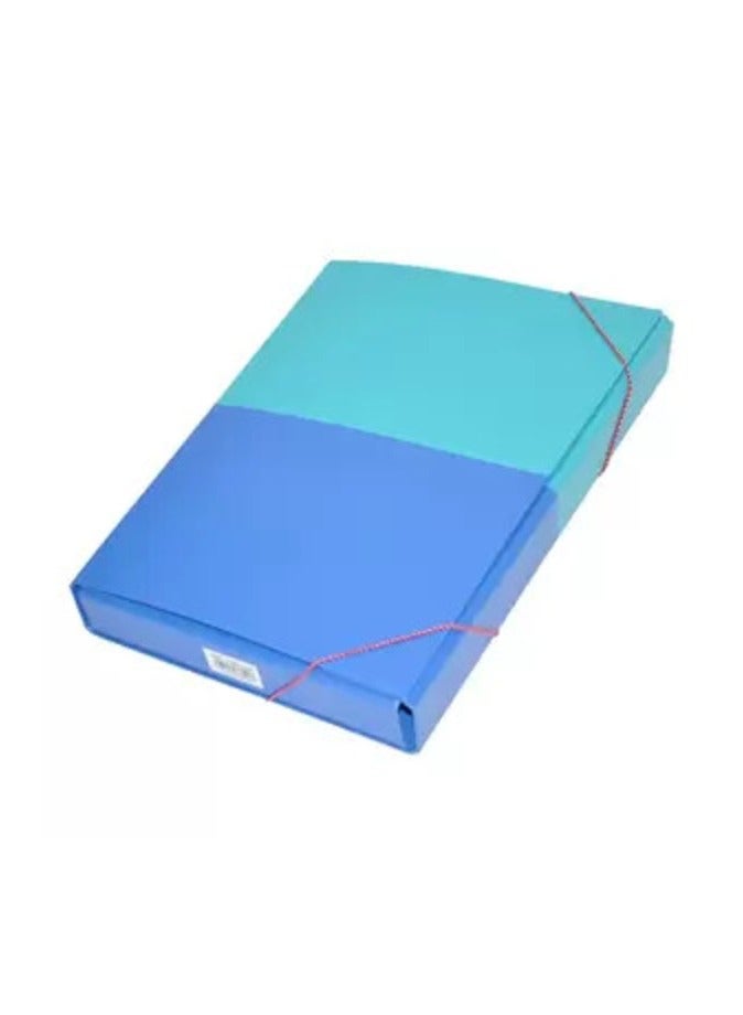 إف اي أس  حقيبة مستندات FIS PP بشريط مطاطي، لون أزرق وأزرق فاتح، مقاس F/S (210 × 330 مم)