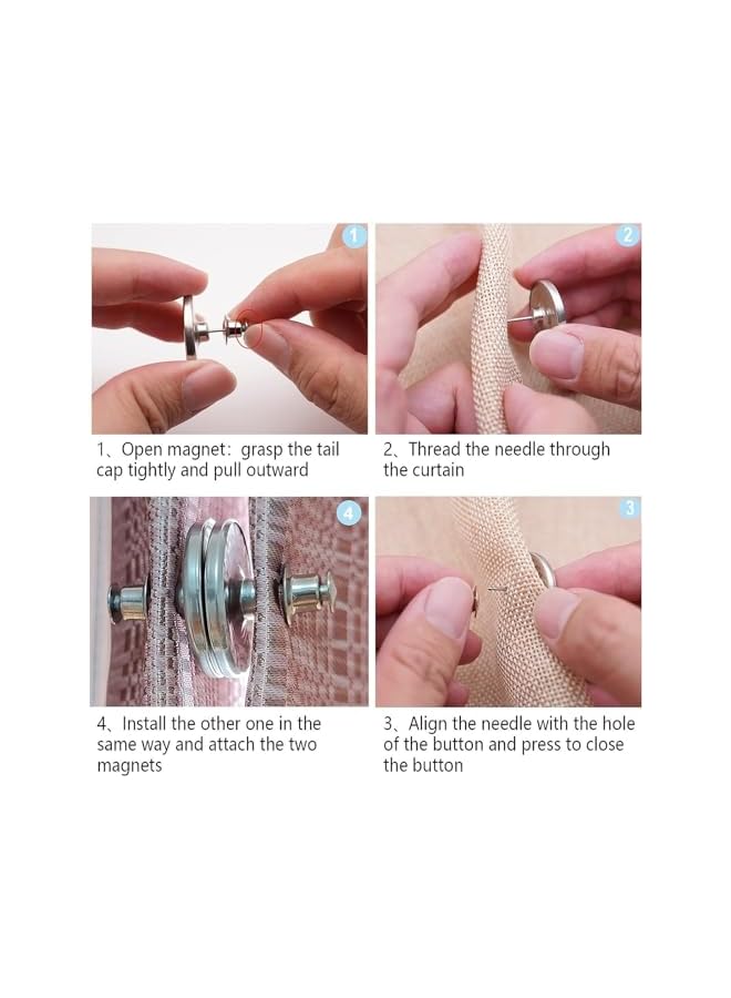 The Bros Curtain Magnets Closure, 10 Pairs Magnetic Curtain Clips, Strong Magnets Curtains Weights for Prevent Light Leaking Keep Curtain Closed for Home Bedroom Office Curtain Draperies  - Image 4
