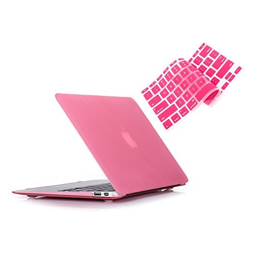 RUBAN Case Compatible with MacBook Air 13 Inch (Models: A1369 & A1466, Older Version 2010-2017 Release), Slim Snap On Hard Shell Protective Cover and Keyboard Cover, Pink - Image 1