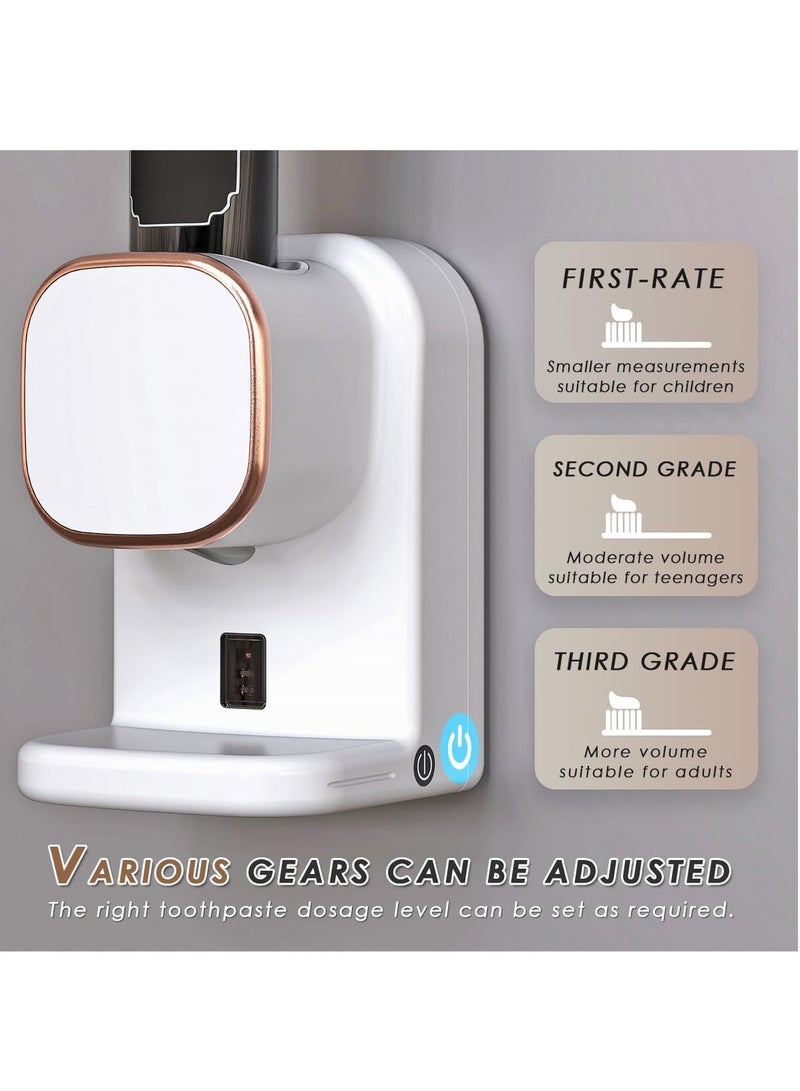 Automatic Toothpaste Dispenser with Sensor, Toothpaste Squeezer, Wall Mounted Toothpaste Dispenser for Kids (White)  - Image 4