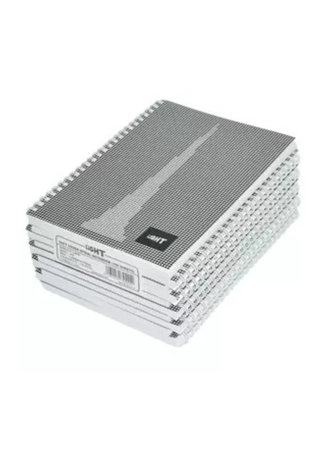 إف اي أس  10 قطع من دفاتر الملاحظات ذات الغلاف الناعم الحلزوني الخفيف ذات مسطرة واحدة (100 ورقة) مقاس A5