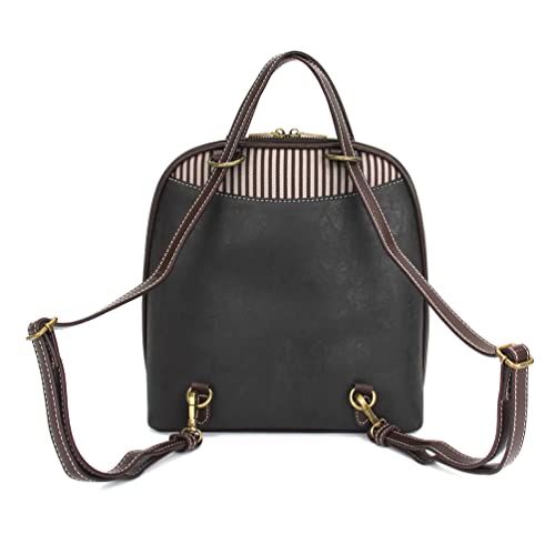 CHALA Convertible Backpack Purse - Women Convertible Shoulder Purse with Adjustable Strap - Dragonfly - Black - Image 3