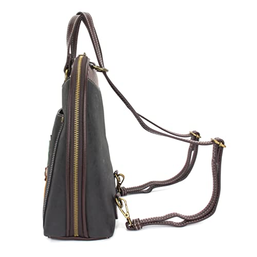 CHALA Convertible Backpack Purse - Women Convertible Shoulder Purse with Adjustable Strap - Dragonfly - Black - Image 4