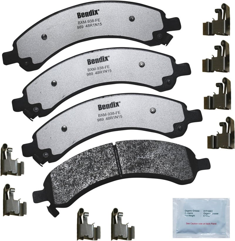 Bendix Fleet Metlok MKD989FM Semi-Metallic Rear Brake Pads for Chevrolet Express 3500 2008-2003, GMC Savana 3500 2008-2003 - Image 1