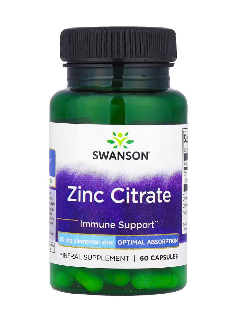 سوانسون سترات الزنك  50 ملجم  60 كبسولة