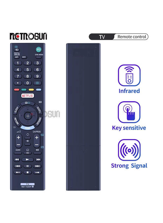 OMETTER RMT-TX203P For Sony Smart LCD TV Remote Control Netflix RMT-TX202P - Image 1