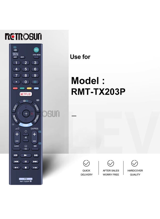 OMETTER RMT-TX203P For Sony Smart LCD TV Remote Control Netflix RMT-TX202P - Image 2