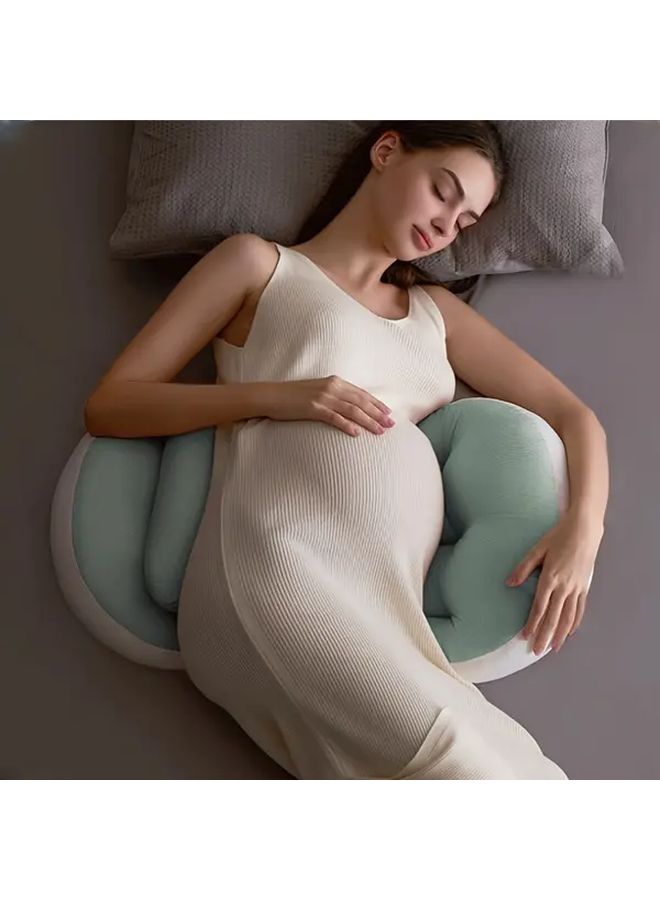 U Shaped Pregnancy Pillow Pink With Auxiliary Pillow For Maternity Back Belly Support - Image 1
