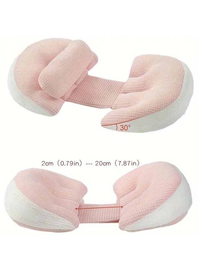 U Shaped Pregnancy Pillow Pink With Auxiliary Pillow For Maternity Back Belly Support - Image 4
