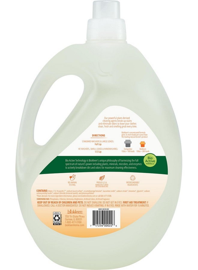 Biokleen Biokleen Natural Laundry Detergent Liquid - 300 Loads- Eco Friendly Concentrated Plant Based Safe for Kids and Pets No Artificial Colors or Preservatives  - Image 2