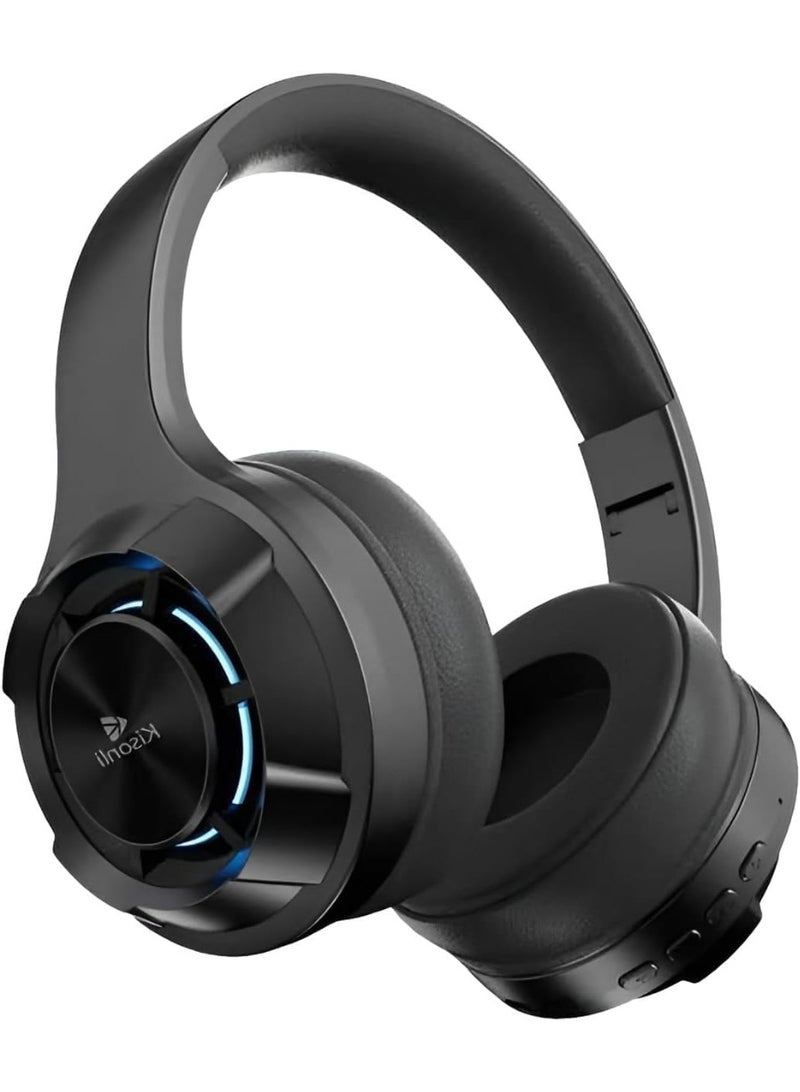 كيسونلي سماعة Kisonli A2 بلوتوث للألعاب مع إضاءة RGB - سوداء - Image 2